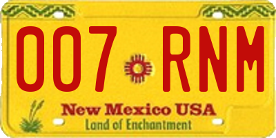 NM license plate 007RNM