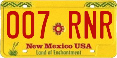 NM license plate 007RNR