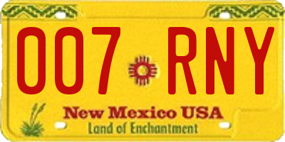 NM license plate 007RNY