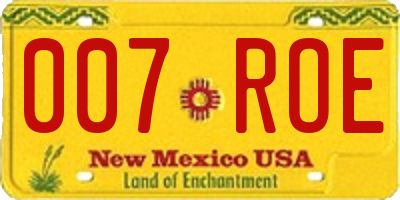 NM license plate 007ROE