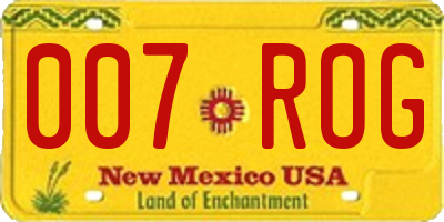 NM license plate 007ROG