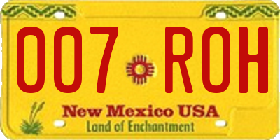 NM license plate 007ROH