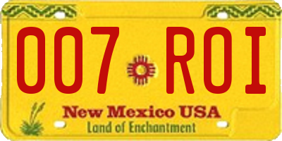 NM license plate 007ROI