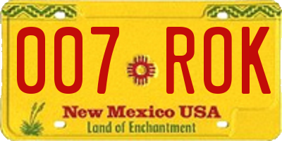 NM license plate 007ROK