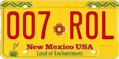 NM license plate 007ROL