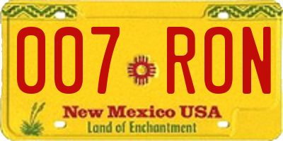 NM license plate 007RON