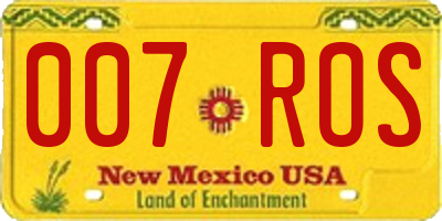 NM license plate 007ROS