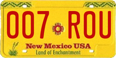 NM license plate 007ROU