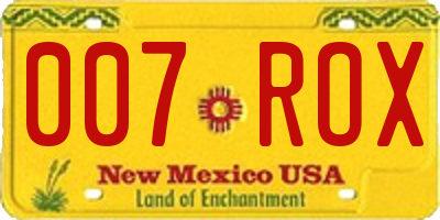 NM license plate 007ROX