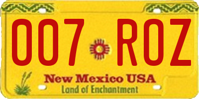 NM license plate 007ROZ