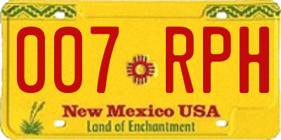 NM license plate 007RPH