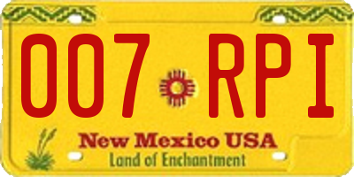 NM license plate 007RPI