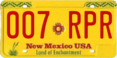 NM license plate 007RPR