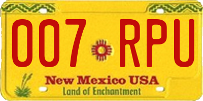 NM license plate 007RPU