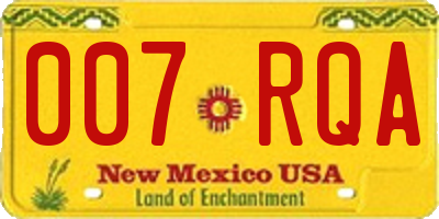 NM license plate 007RQA