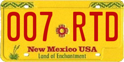 NM license plate 007RTD