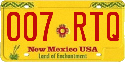 NM license plate 007RTQ