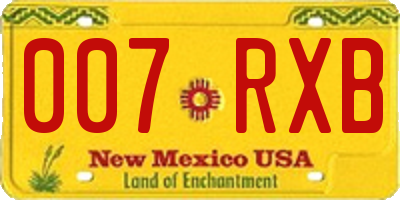 NM license plate 007RXB