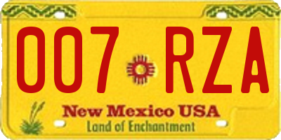 NM license plate 007RZA