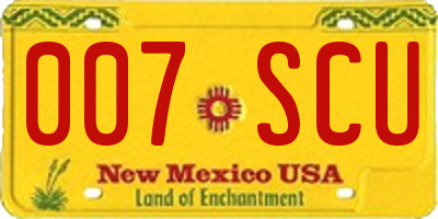 NM license plate 007SCU