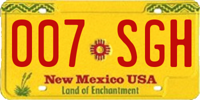 NM license plate 007SGH
