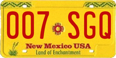 NM license plate 007SGQ
