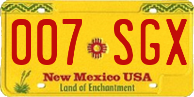 NM license plate 007SGX