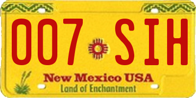 NM license plate 007SIH