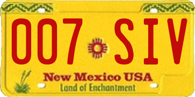 NM license plate 007SIV