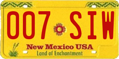 NM license plate 007SIW
