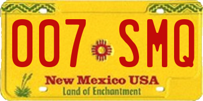 NM license plate 007SMQ