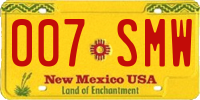 NM license plate 007SMW
