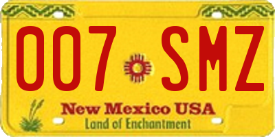 NM license plate 007SMZ