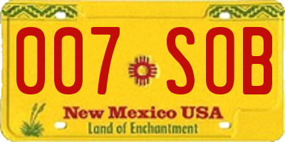 NM license plate 007SOB