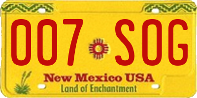 NM license plate 007SOG