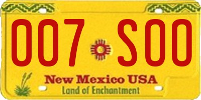 NM license plate 007SOO