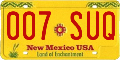 NM license plate 007SUQ