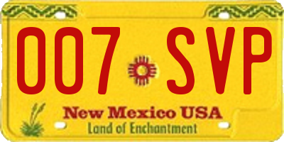 NM license plate 007SVP