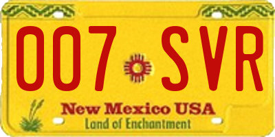NM license plate 007SVR