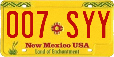 NM license plate 007SYY