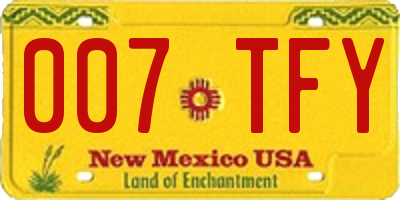 NM license plate 007TFY