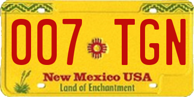 NM license plate 007TGN