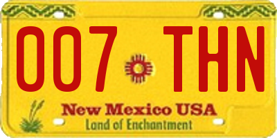 NM license plate 007THN