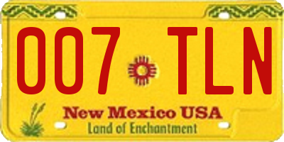 NM license plate 007TLN