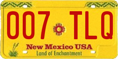 NM license plate 007TLQ