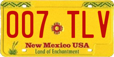 NM license plate 007TLV