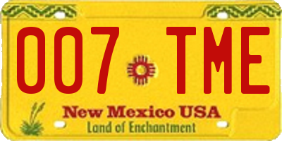 NM license plate 007TME