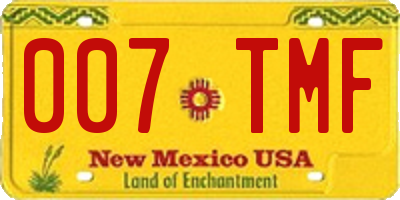NM license plate 007TMF
