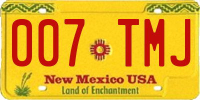 NM license plate 007TMJ