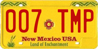 NM license plate 007TMP